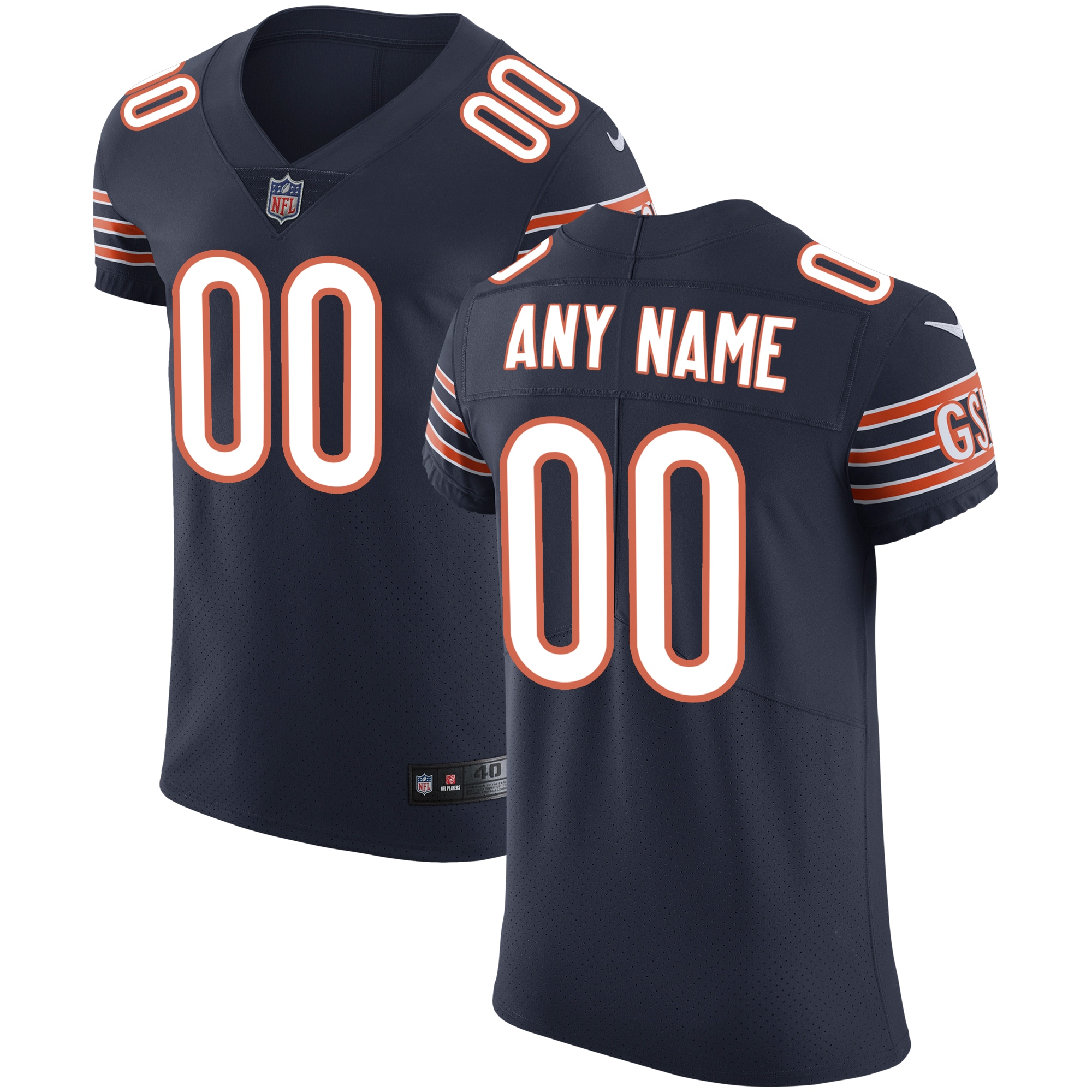 Chicago Bears Nike Vapor Untouchable Custom Elite Jersey - Navy