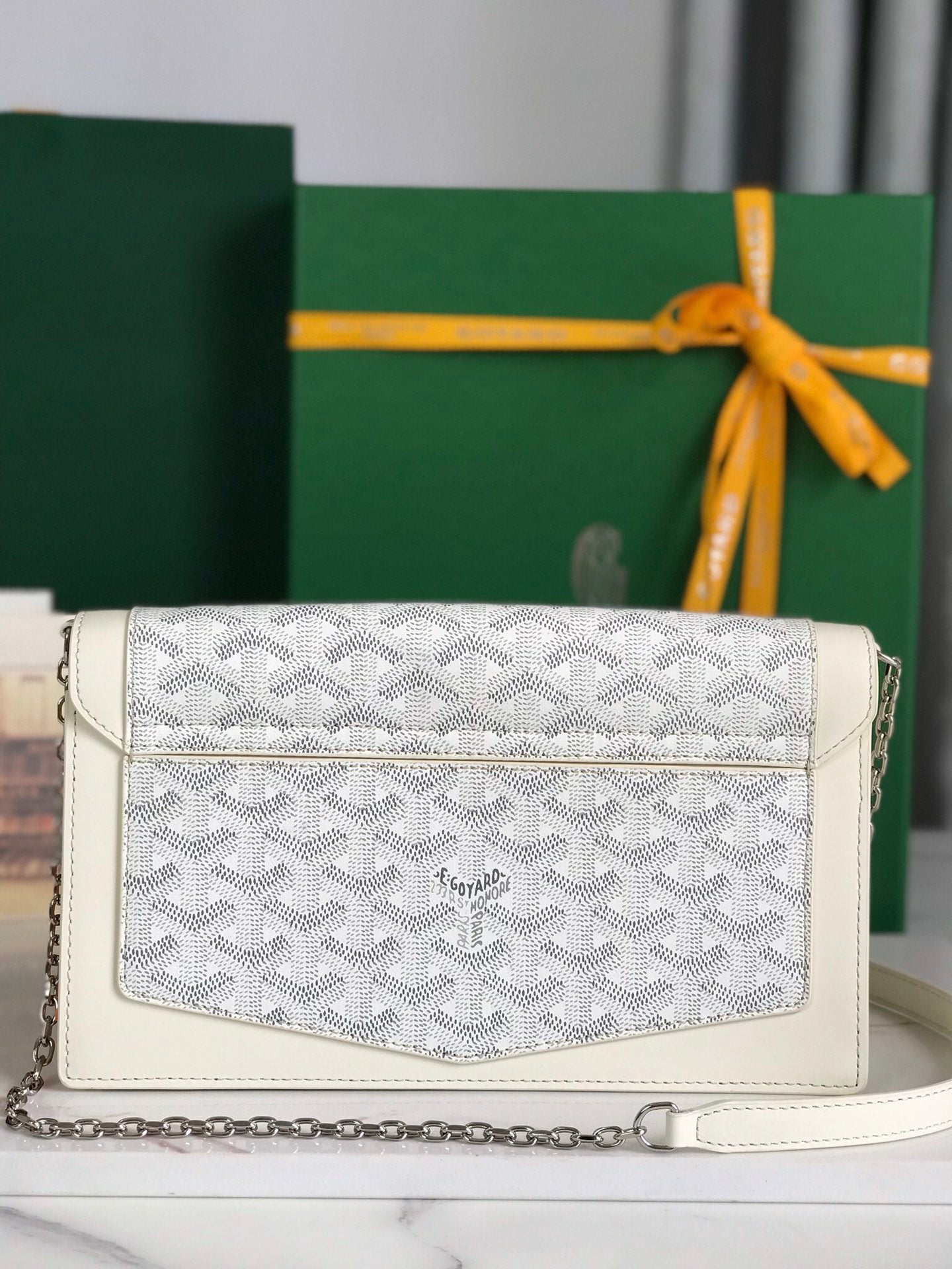 Goyard Duchesse Marie-Caroline Bag 25cm White Goyardine Canvas And Smooth Calfskin