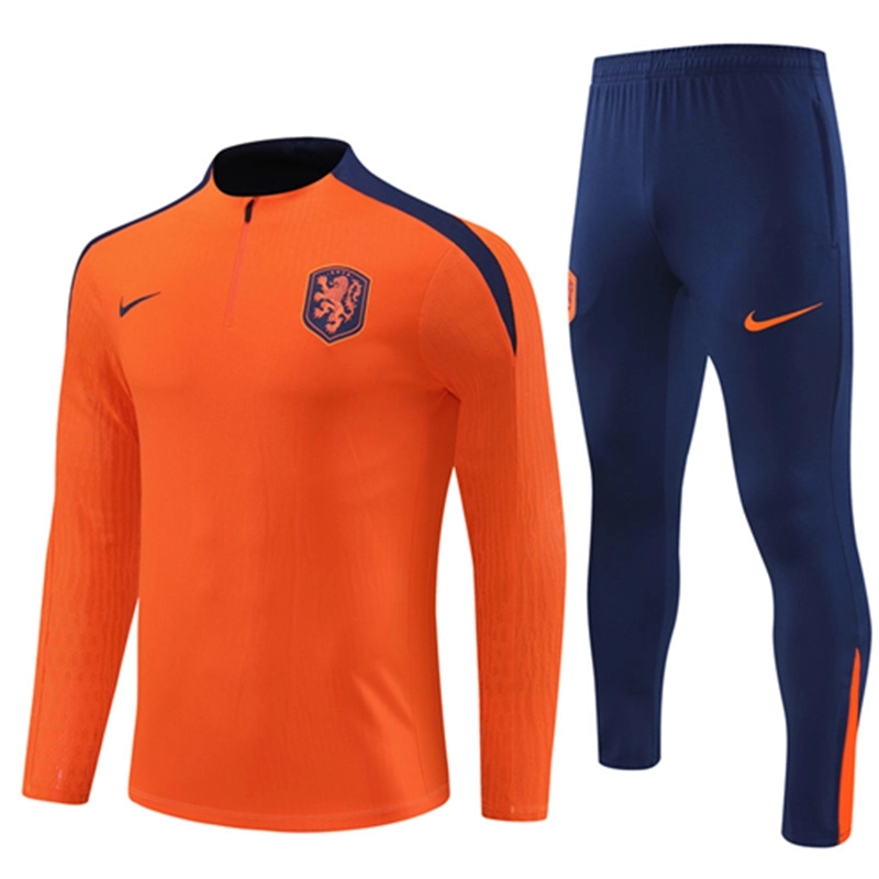 2024-25 Netherlands Kids Orange Long Sleeve Training Suit