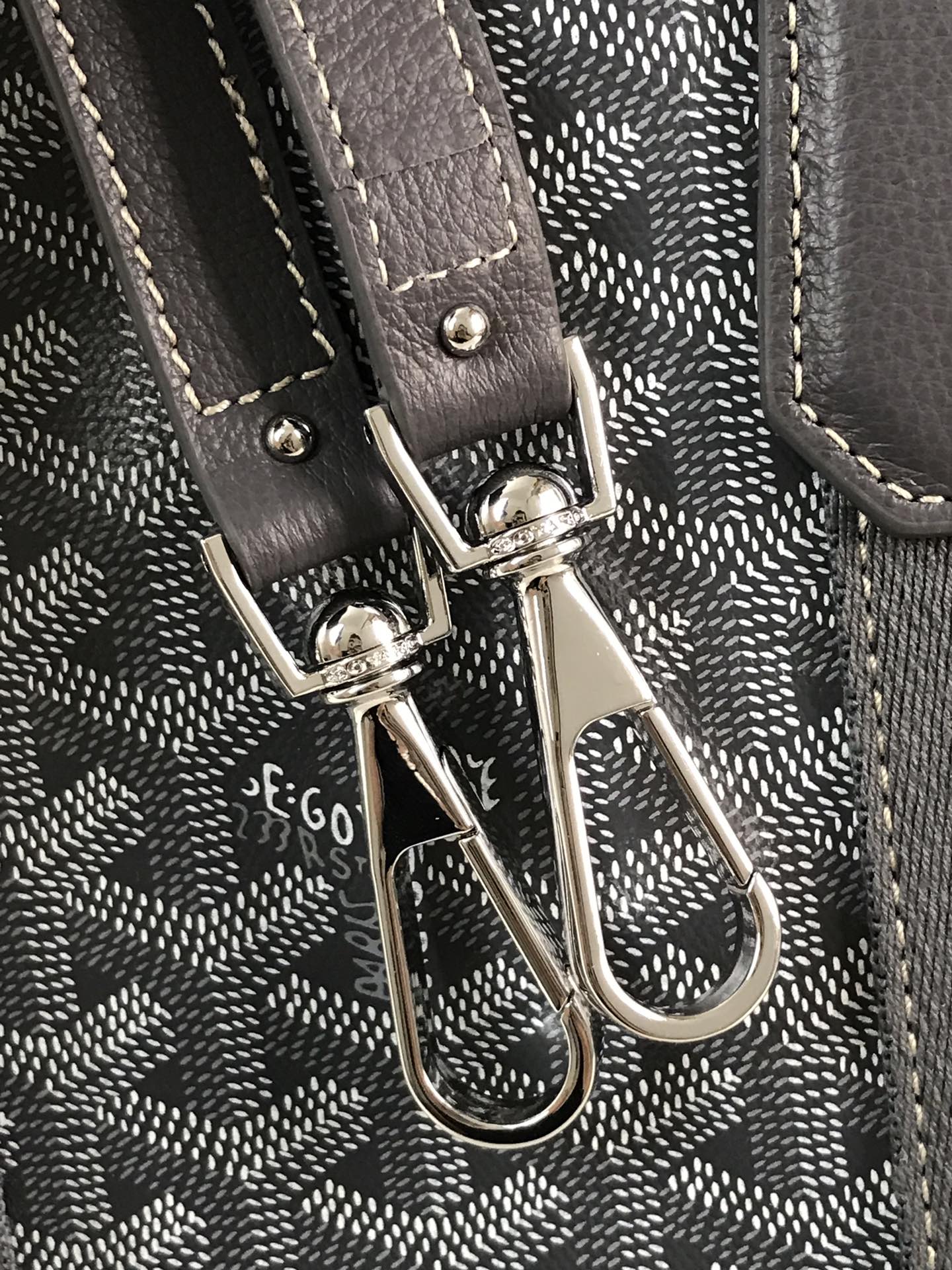 Goyard Small Belharra 24 Cm Gray Goyardine Canvas And Lambskin