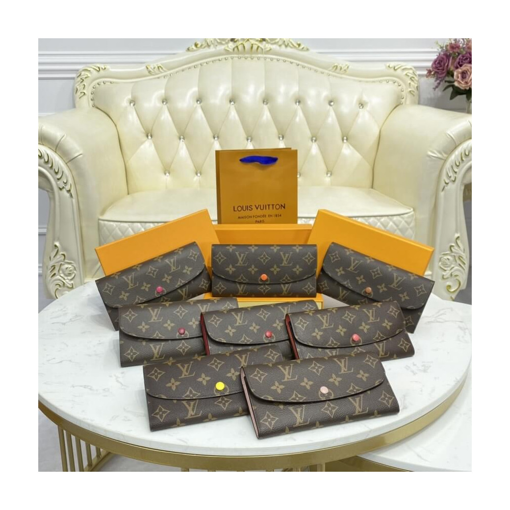 Louis Vuitton Monogram Canvas Emilie Wallet Pink