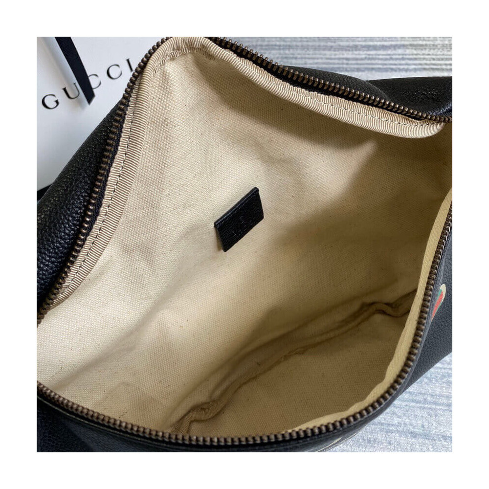 Gucci Print Leather Belt Bag Black