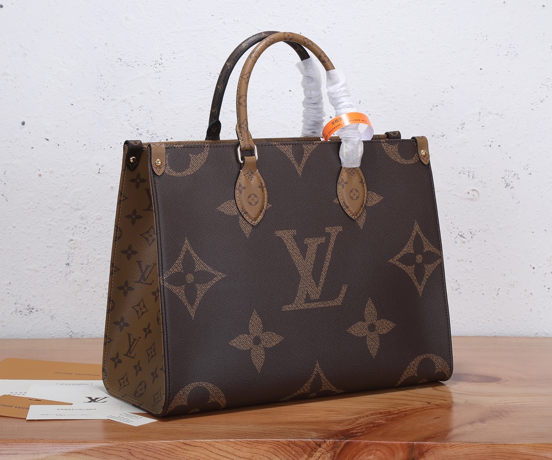 Louis Vuitton On The Go MM Monogram Medium Tote Bag Brown M45321 35cm