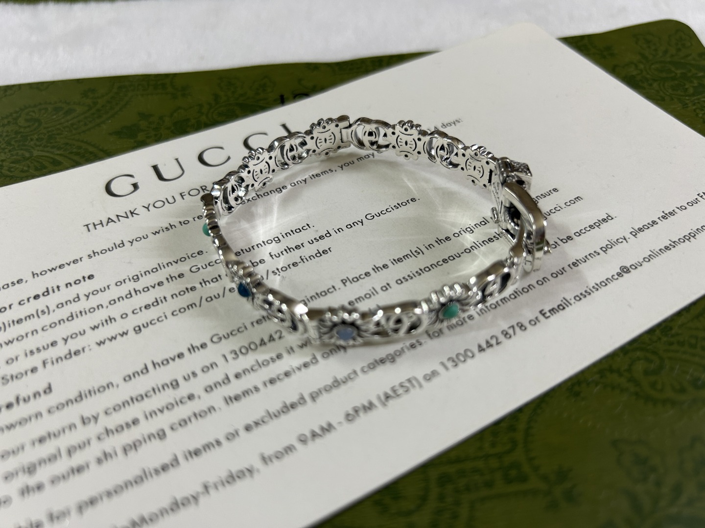 Gucci Turquoise Buckle Bracelet