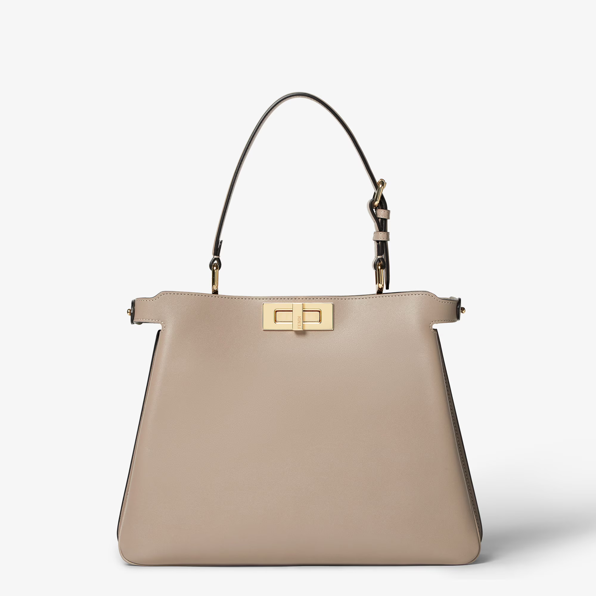 Fendi Peekaboo Soft Medium Leather Bag Dove Grey 33Cm