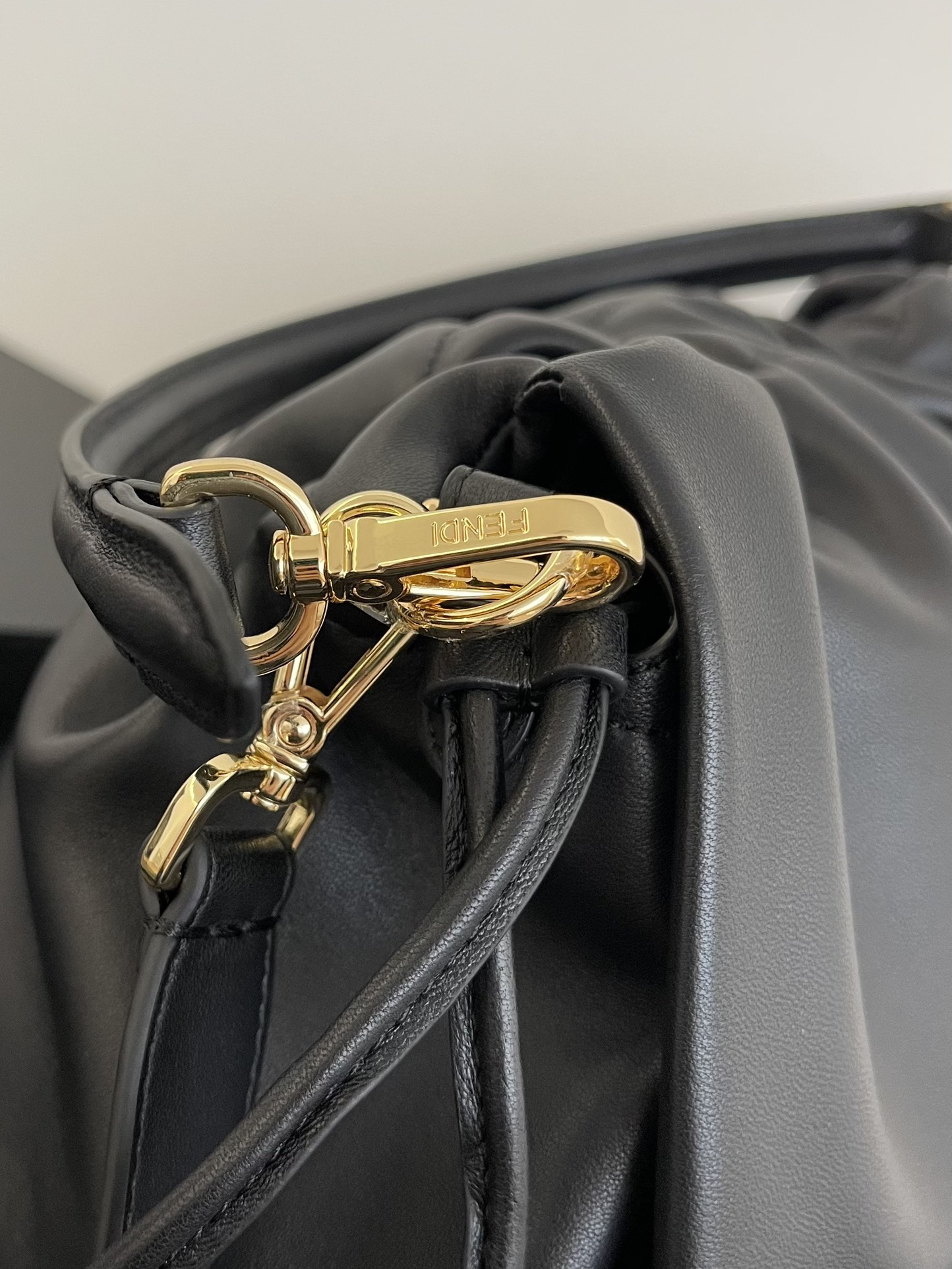 Fendi Mamma Baguette Large Black Nappa Leather Bag 31.5cm