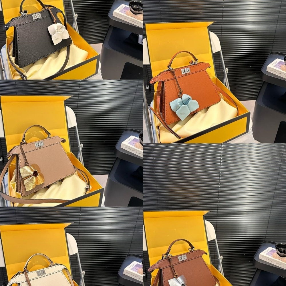 Fendi Peekaboo Iseeu Petite Selleria Bag Dove Grey 27Cm