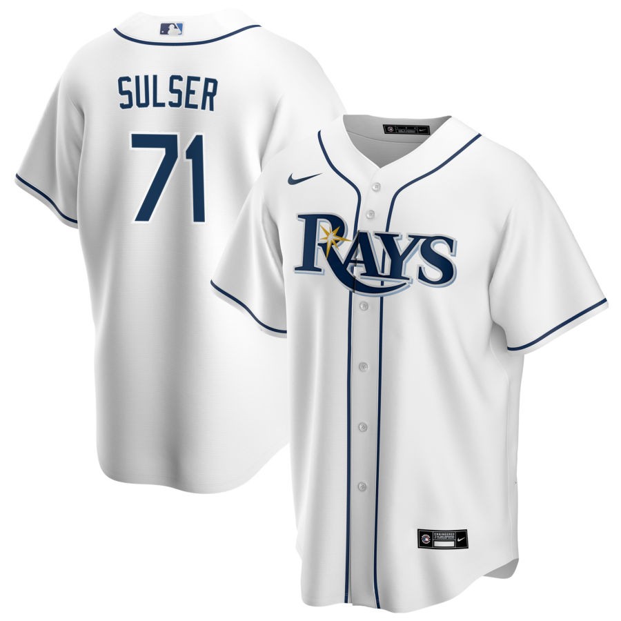 Men's Tampa Bay Rays Nike White Home Replica  Jersey-Cole Sulser