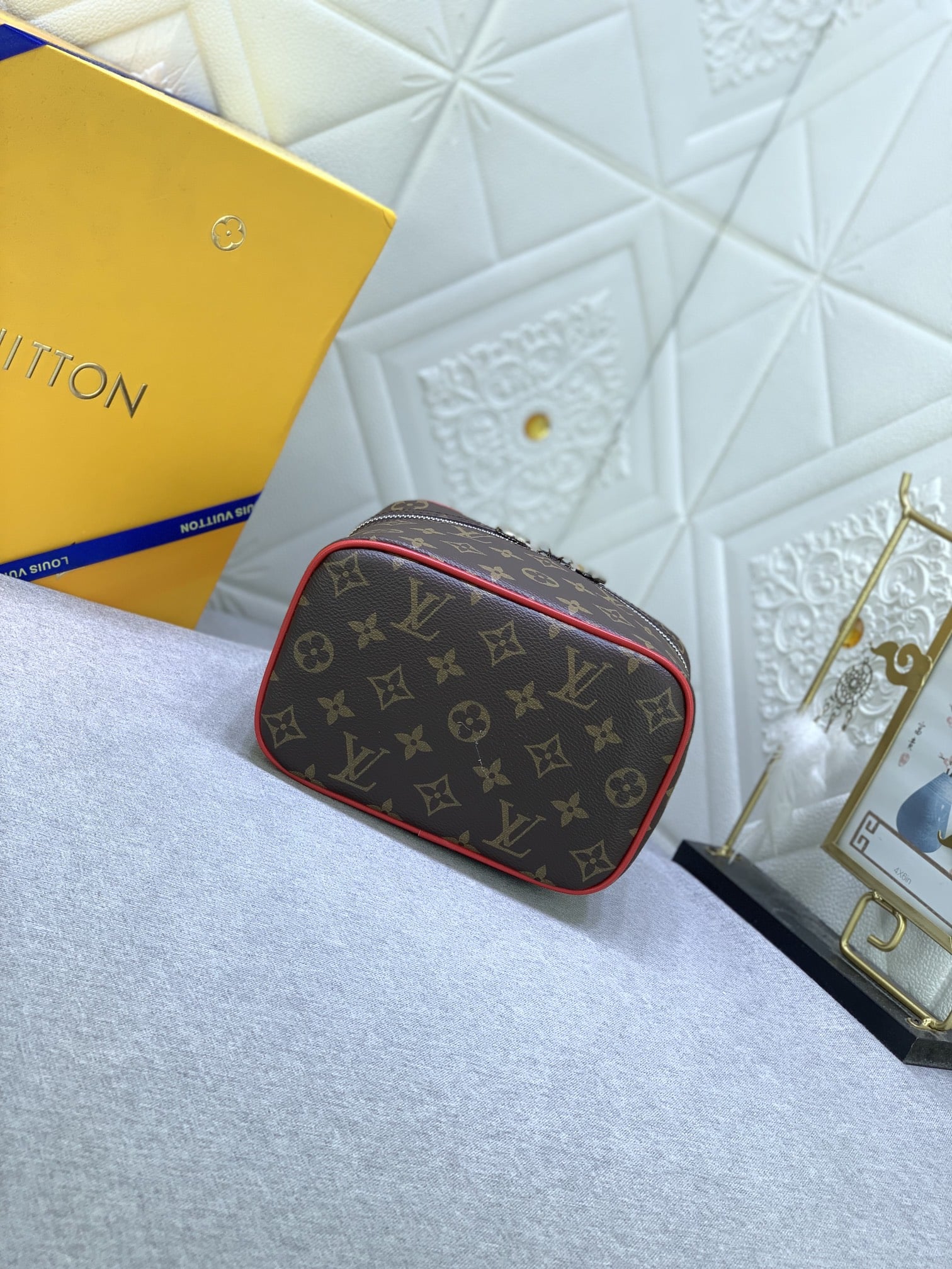 Louis Vuitton Nice Mini Monogram Canvas Red 20Cm M46766