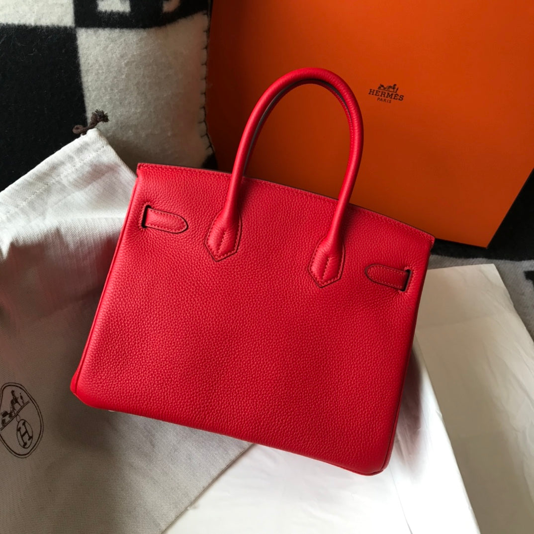 Hermes Birkin 35Cm Red Togo Leather Gold Hardware