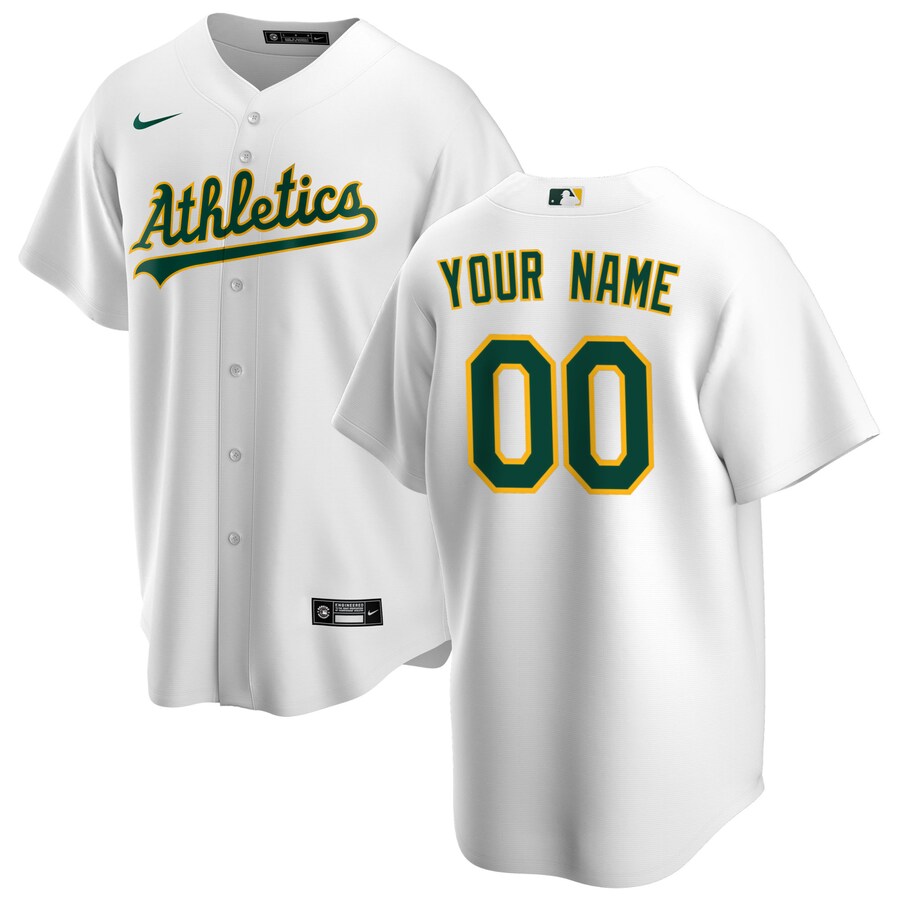 Oakland Athletics Youth Home Custom Jersey White
