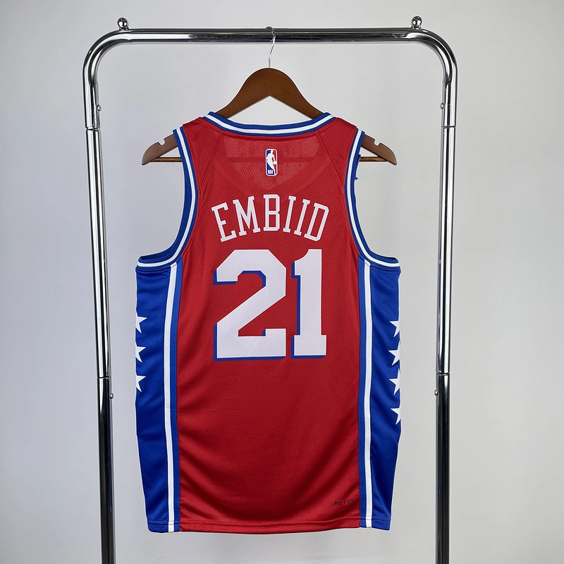 2023 NBA Philadelphia 76ers 21 EMBIID Basketball Jersey
