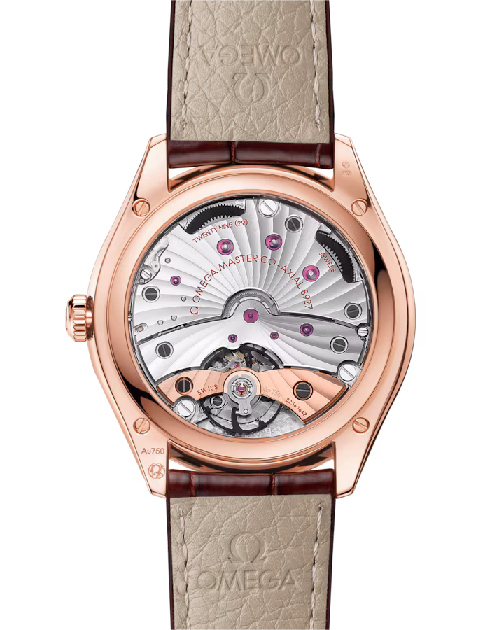 Omega De Ville Trésor 40mm Red Dial Sedna™ 18k Rose Gold Strap 435.53.40.21.11.002