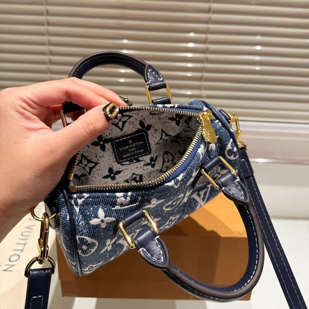 Louis Vuitton Nano Speedy Denim Blue 17Cm M81168