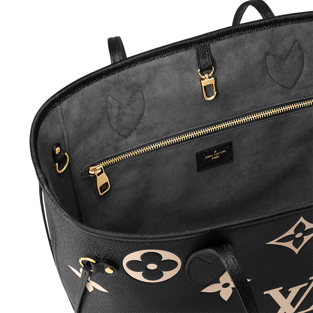 Louis Vuitton Neverfull MM Tote Bag Monogram Empreinte Black 31cm M58907