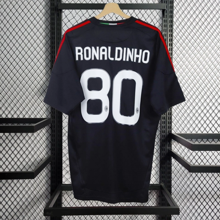 Retro 2010-11 AC Milan Away IBRAHIMOVIC ZAMBROTTA KAKA MALDINI RONALDINHO BECKHAM PIRLO Football jersey retro