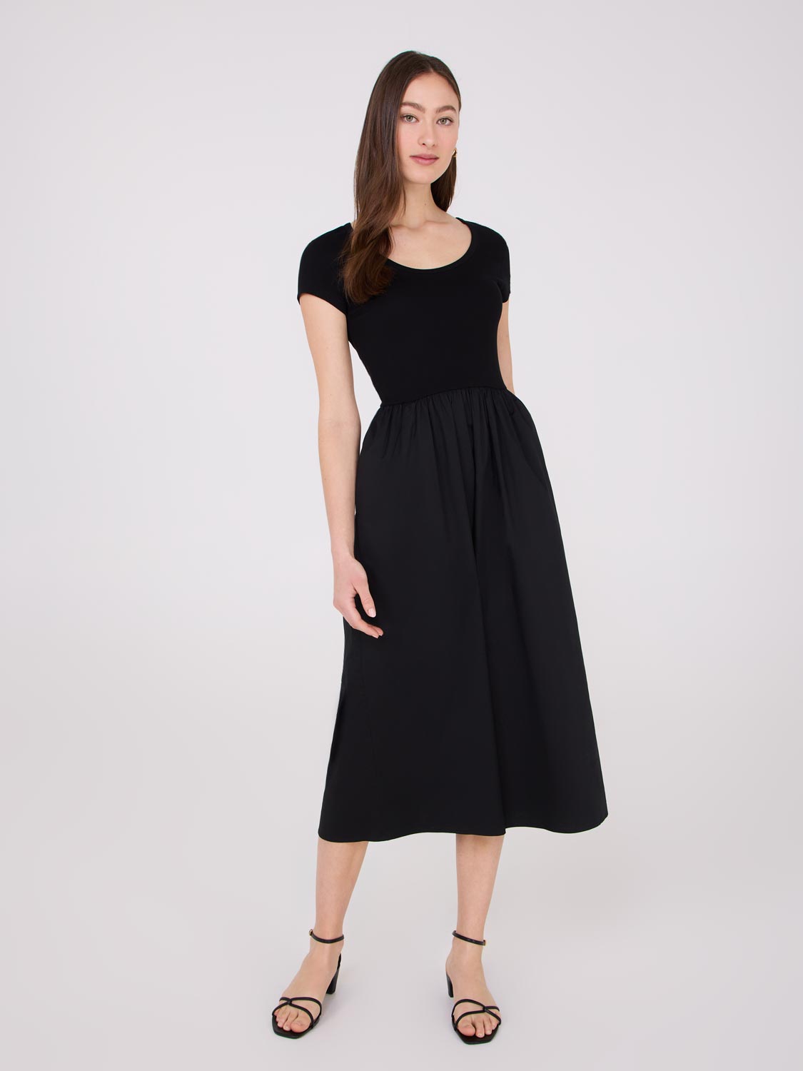 2-Fer Cap Sleeve Midi Dress
