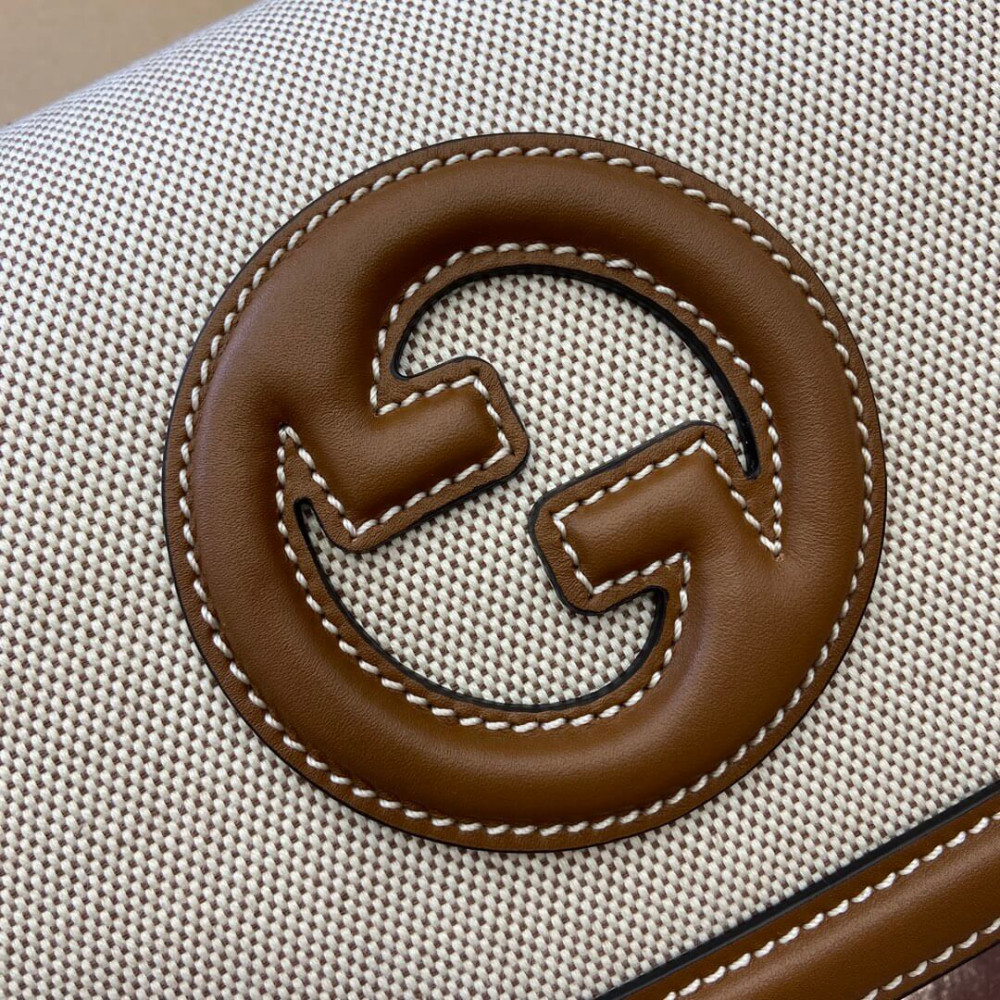 Gucci Blondie Small Top Handle Bag cotton linen canvas