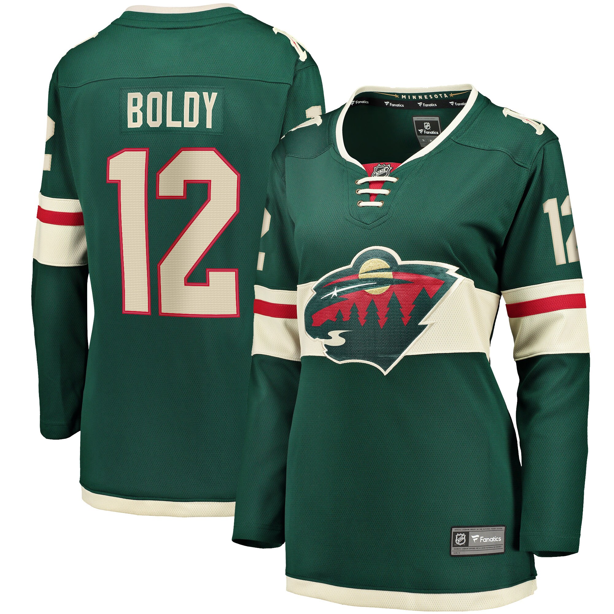 Matthew Boldy Minnesota Wild Fanatics Women’s Home Breakaway Player Jersey – Green