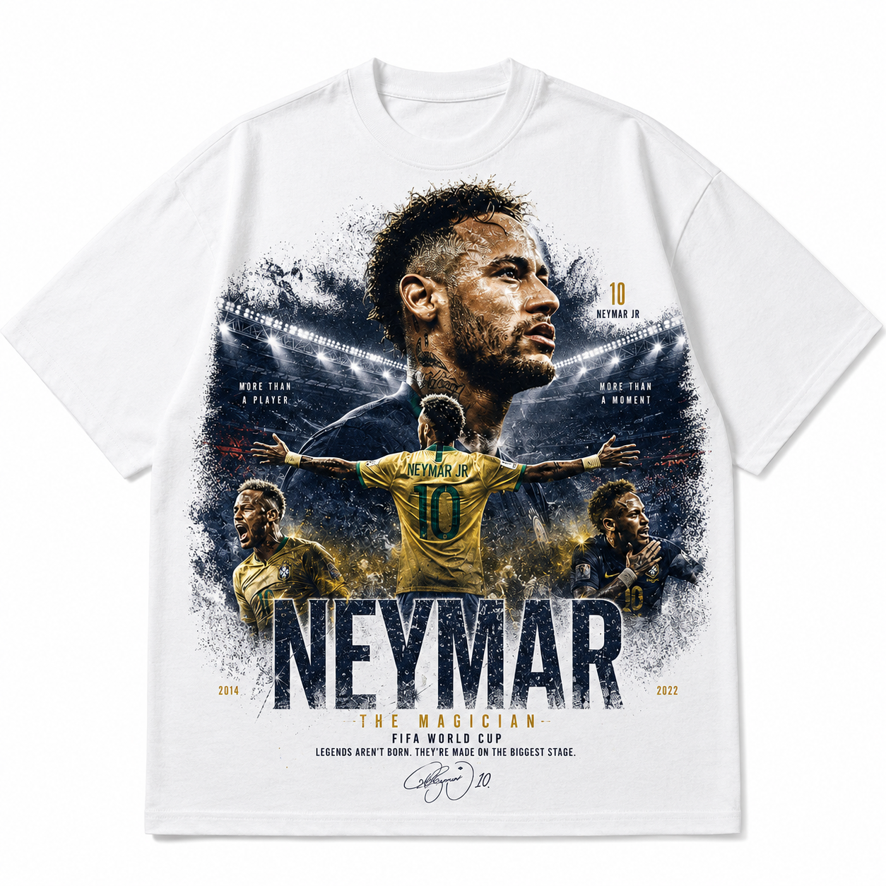 Neymar World Cup Printed T-Shirt  Unisex Loose Fit T-Shirt 100% Cotton Soft Comfortable Summer Casual Printed Top