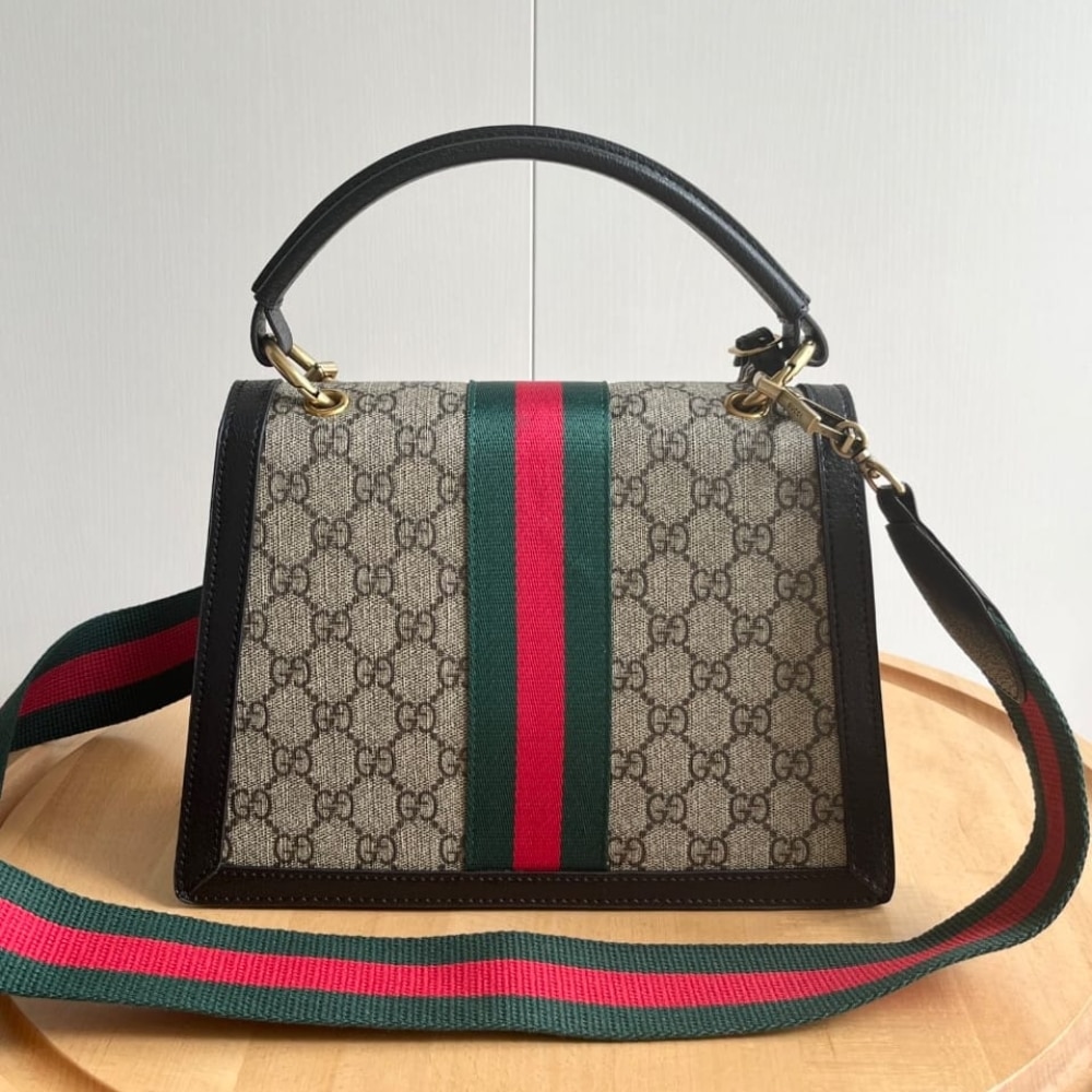 Gucci Queen Margaret Gg Small Top Handle Bag Black 25Cm