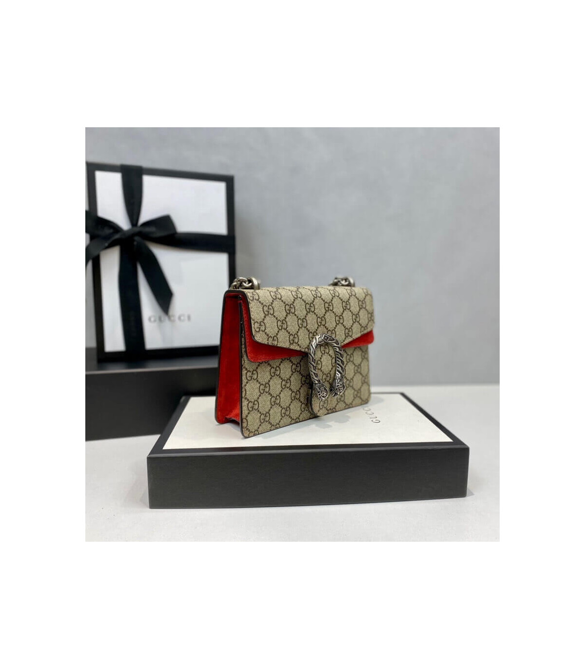 Gucci Dionysus GG Supreme Mini Bag Red 20cm