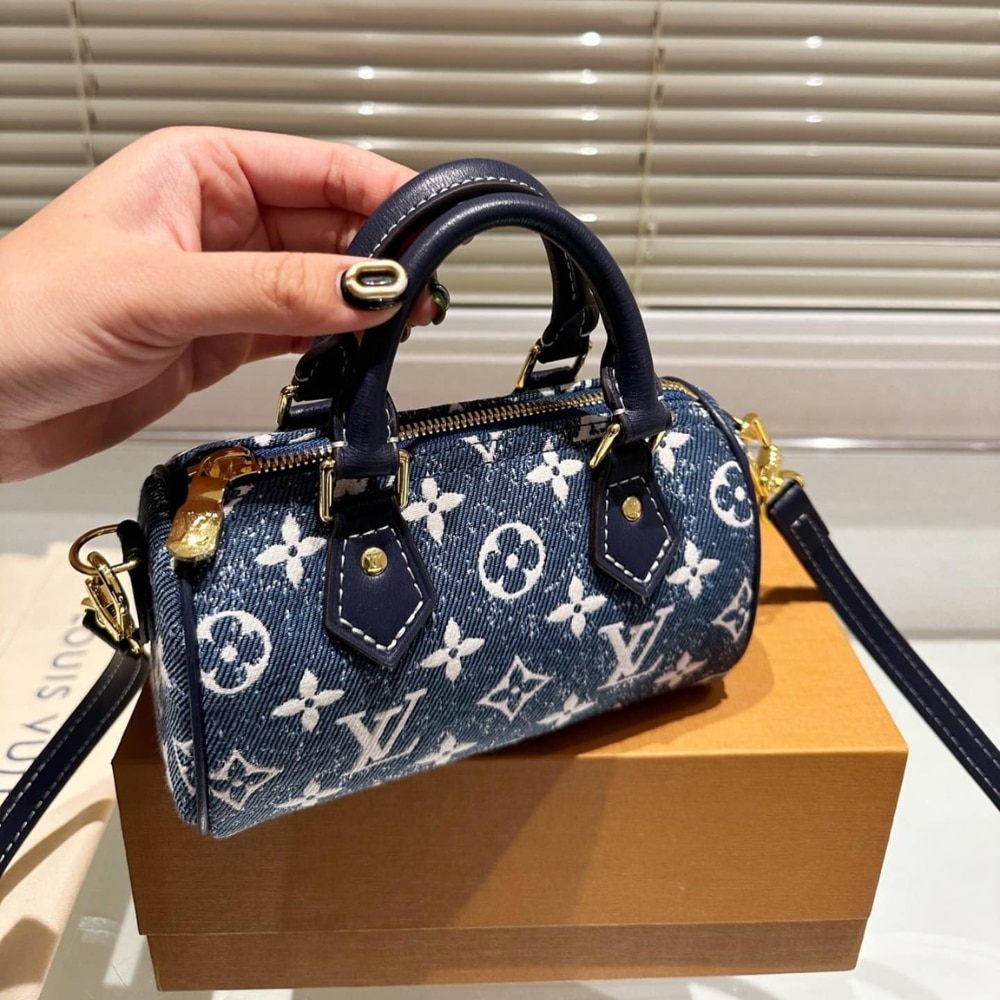 Louis Vuitton Nano Speedy Denim Blue 17Cm M81168