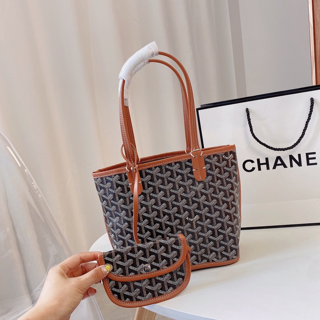 GOYARD ANJOU MINI BAG BLACK TAN 21CM