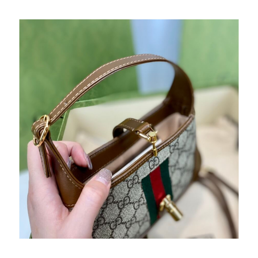 Gucci Jackie 1961 Mini Shoulder Bag in GG Canvas 19cm