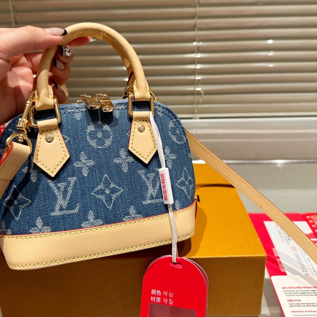 Louis Vuitton Nano Alma Monogram Canvas Denim Blue 16Cm