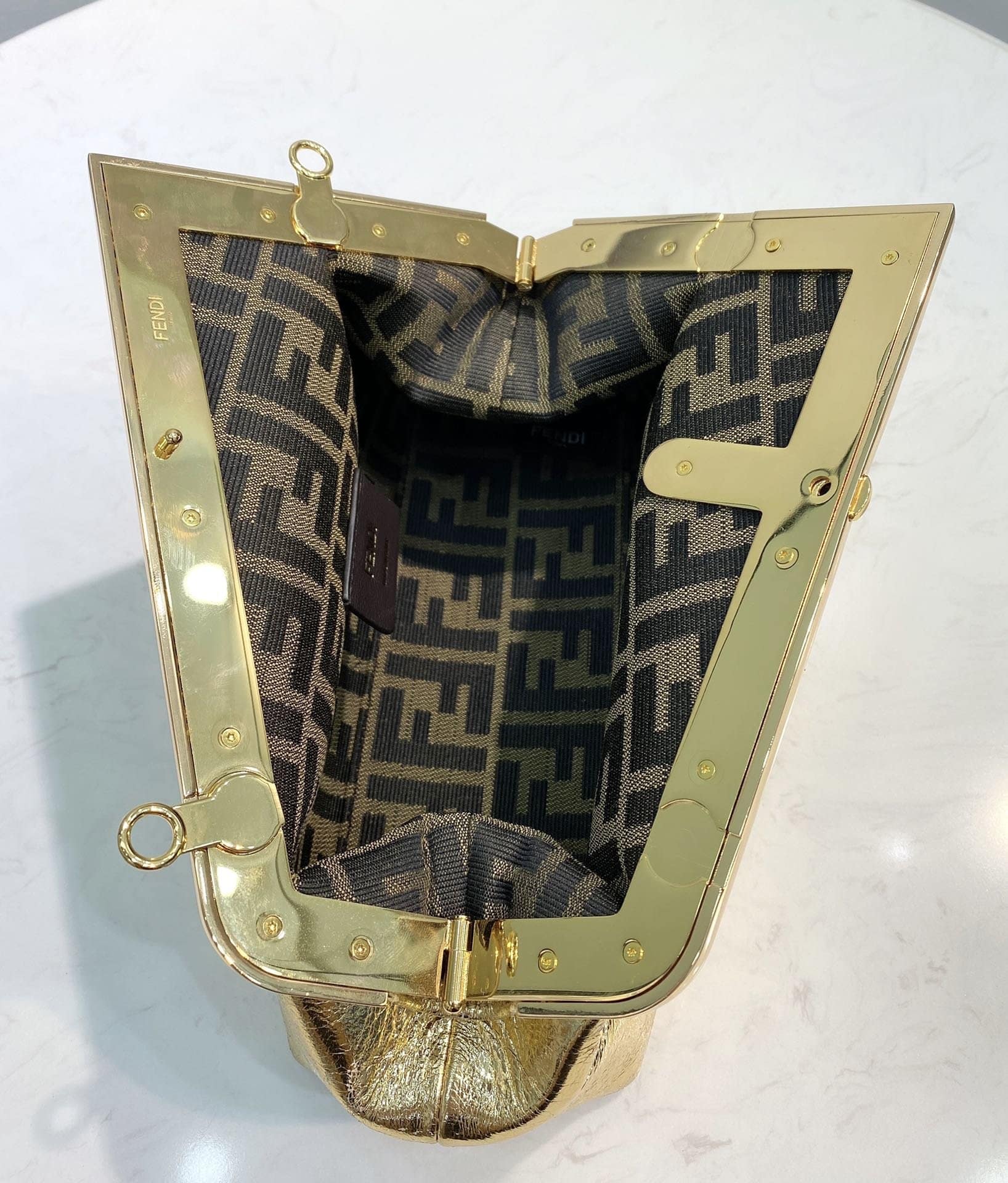 Fendi First Small Laminate Leather Bag Gold 24cm 8BP129AISPF0RXU