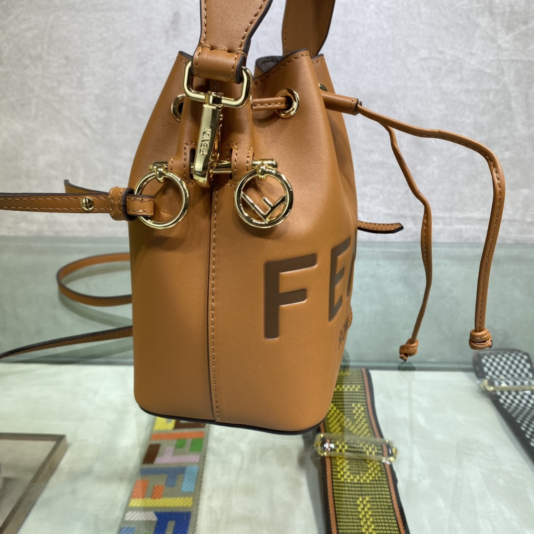 FENDI-Mon Tresor Mini Bucket Bag-Brown