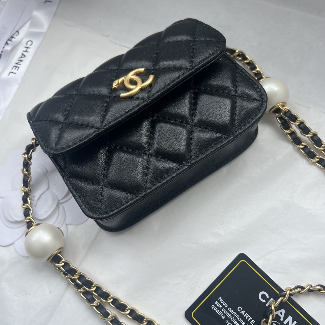 Chanel Clutch With Strap Pearlescent Black 13Cm/5.1in Ap4010 B16719 94305