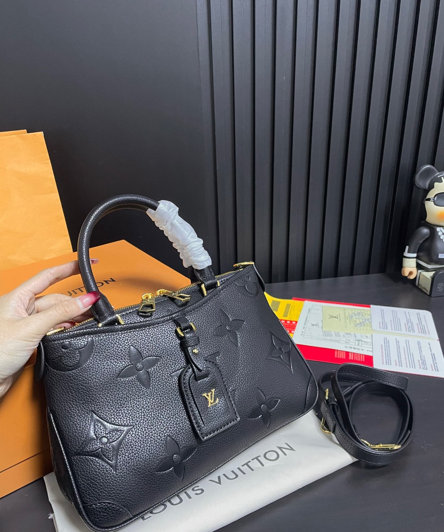 Louis Vuitton Trianon Pm Monogram Empreinte Black 28Cm M46488
