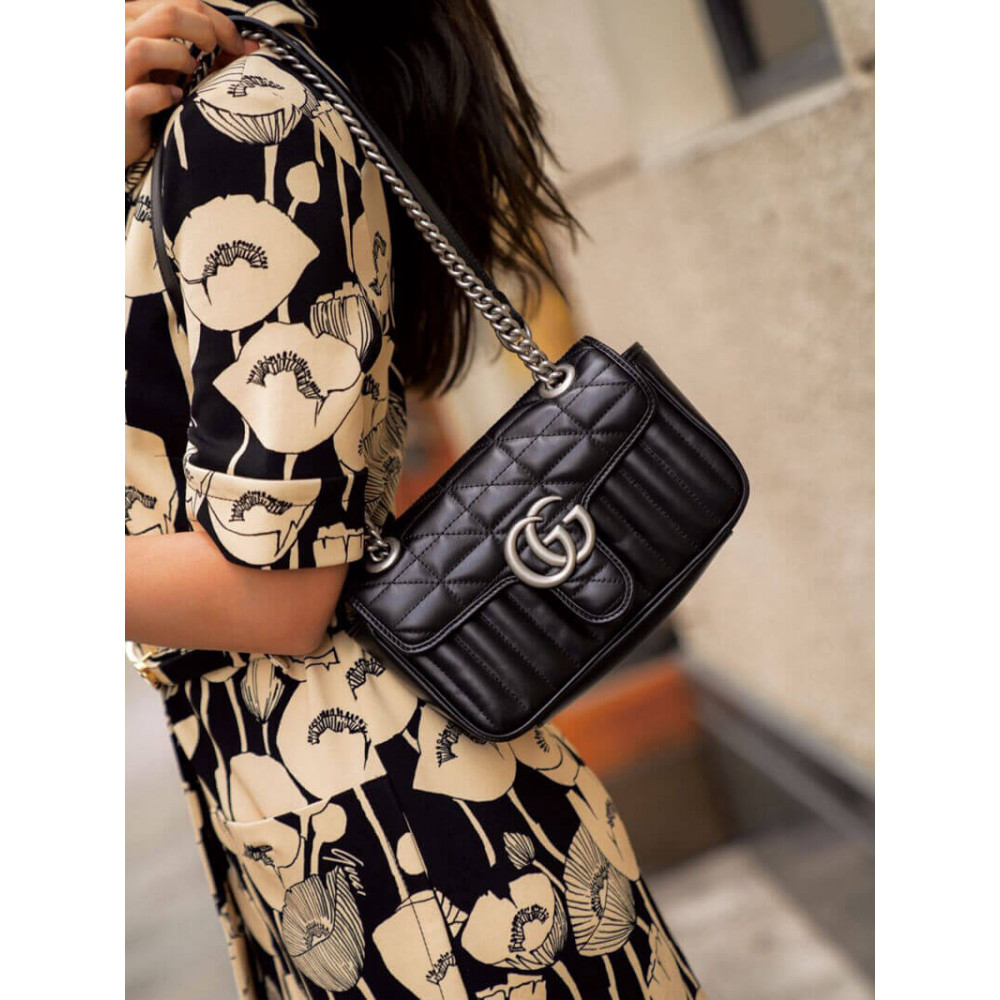 Gucci GG Marmont Mini Shoulder Bag Black