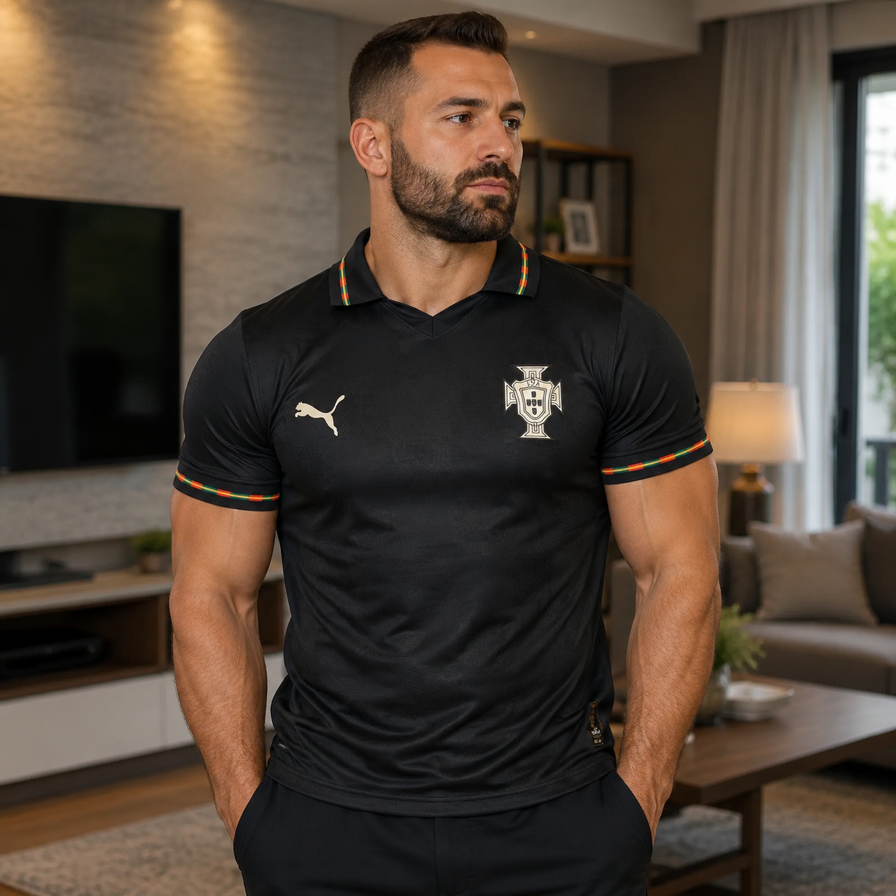 World Cup 2026 Portugal Team Away Football Jersey Player Version Black - JerseyFun