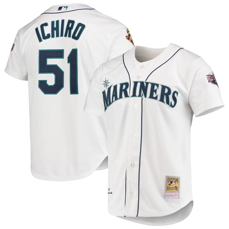 Ichiro Suzuki Seattle Mariners Mitchell&Ness 2001 MLB All-Star Game Cooperstown Collection Jersey White