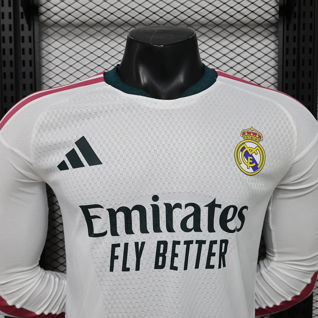 2026/27 La Liga Real Madrid Team Home Football Jersey Player Version Long Sleeves - JerseyFun