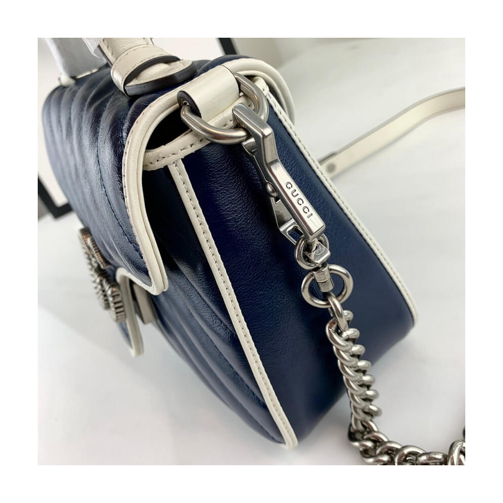Gucci GG Marmont Mini Top Handle Bag Blue