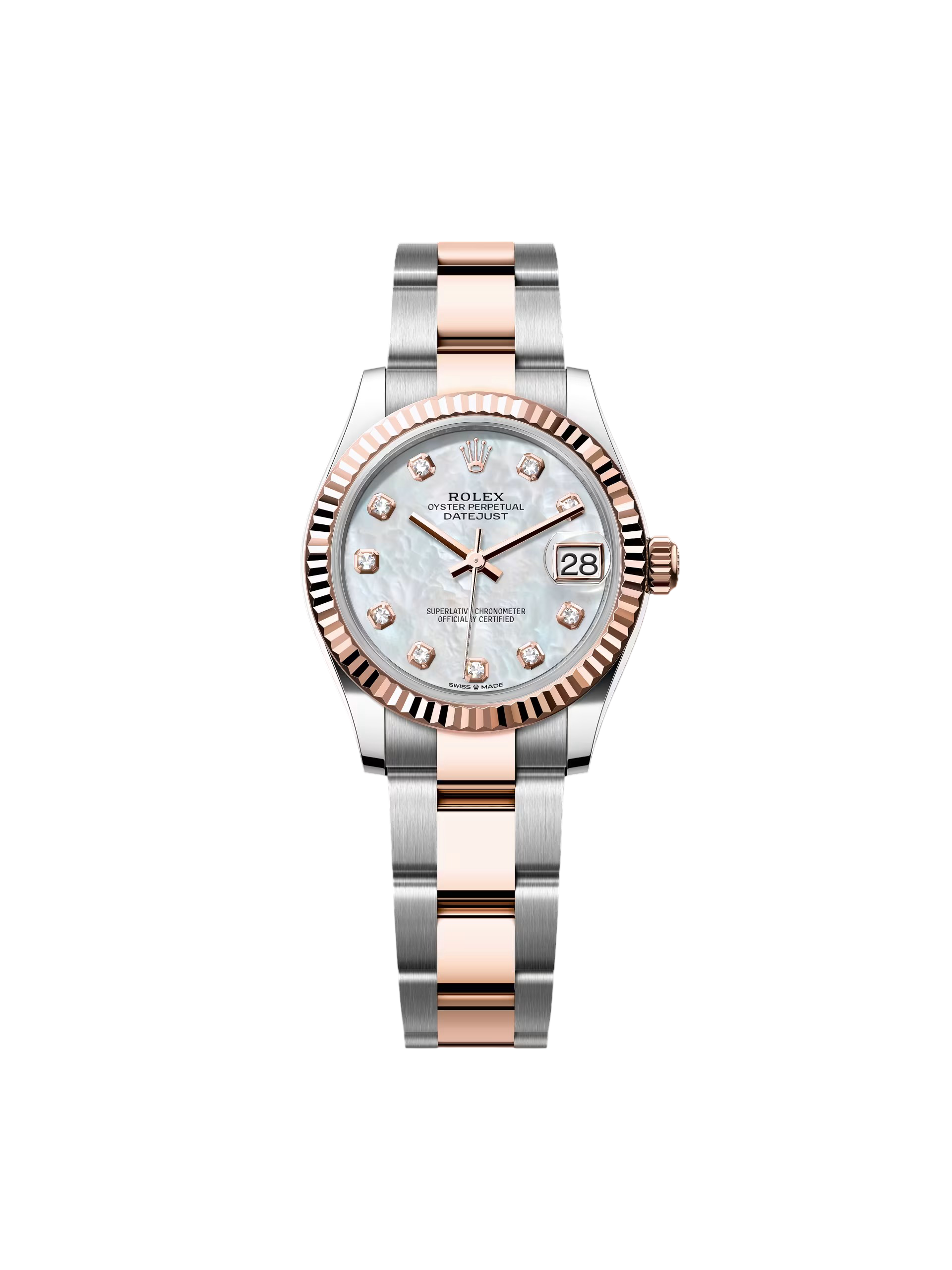 Rolex Datejust m278271-0025/0026 White Mother-of-Pearl 31mm Dial Oyster Bracelet Watch