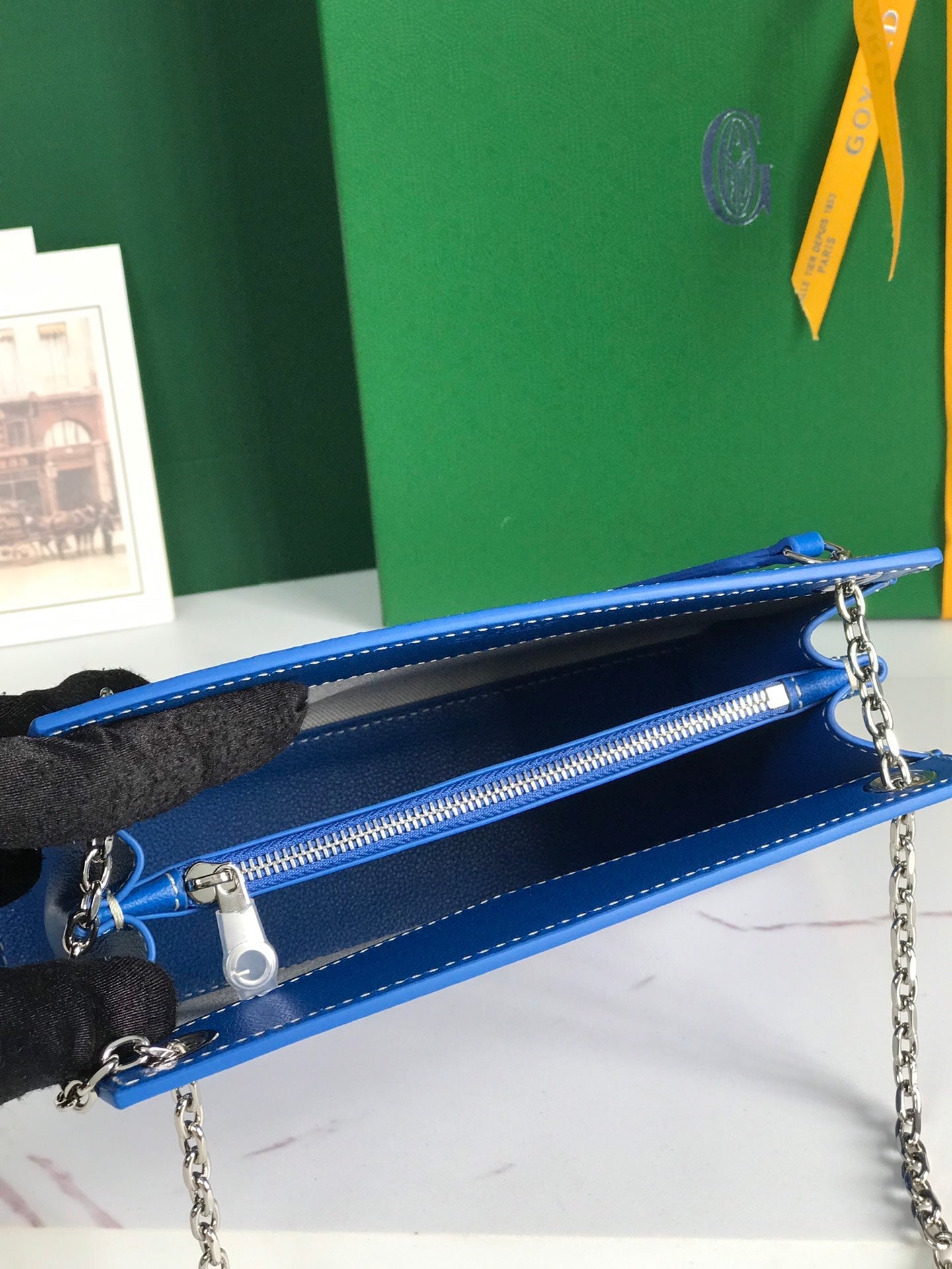 Goyard Rouette Structuré Mini Bag 21 Sapphire Blue Goyardine Canvas And Calfskin