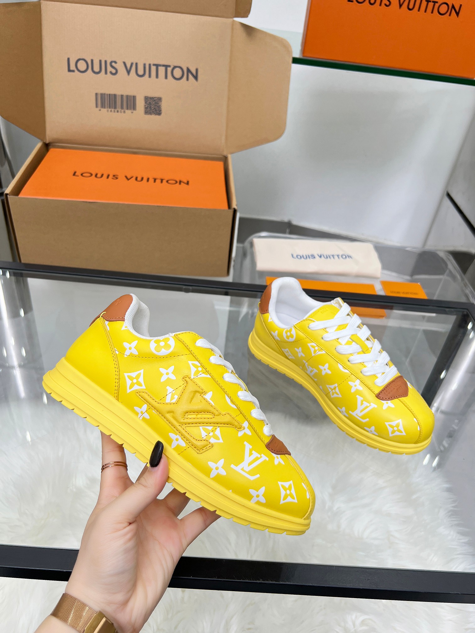 Louis Vuitton LV Trainer Sneaker Yellow Monogram – Leather – Women’s Shoes