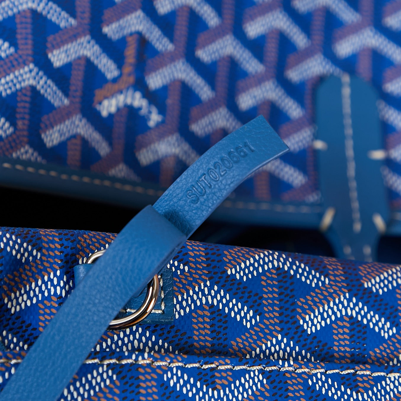 Goyard Saint Louis Gm 40 Blue Canvas Chevroches Calfskin