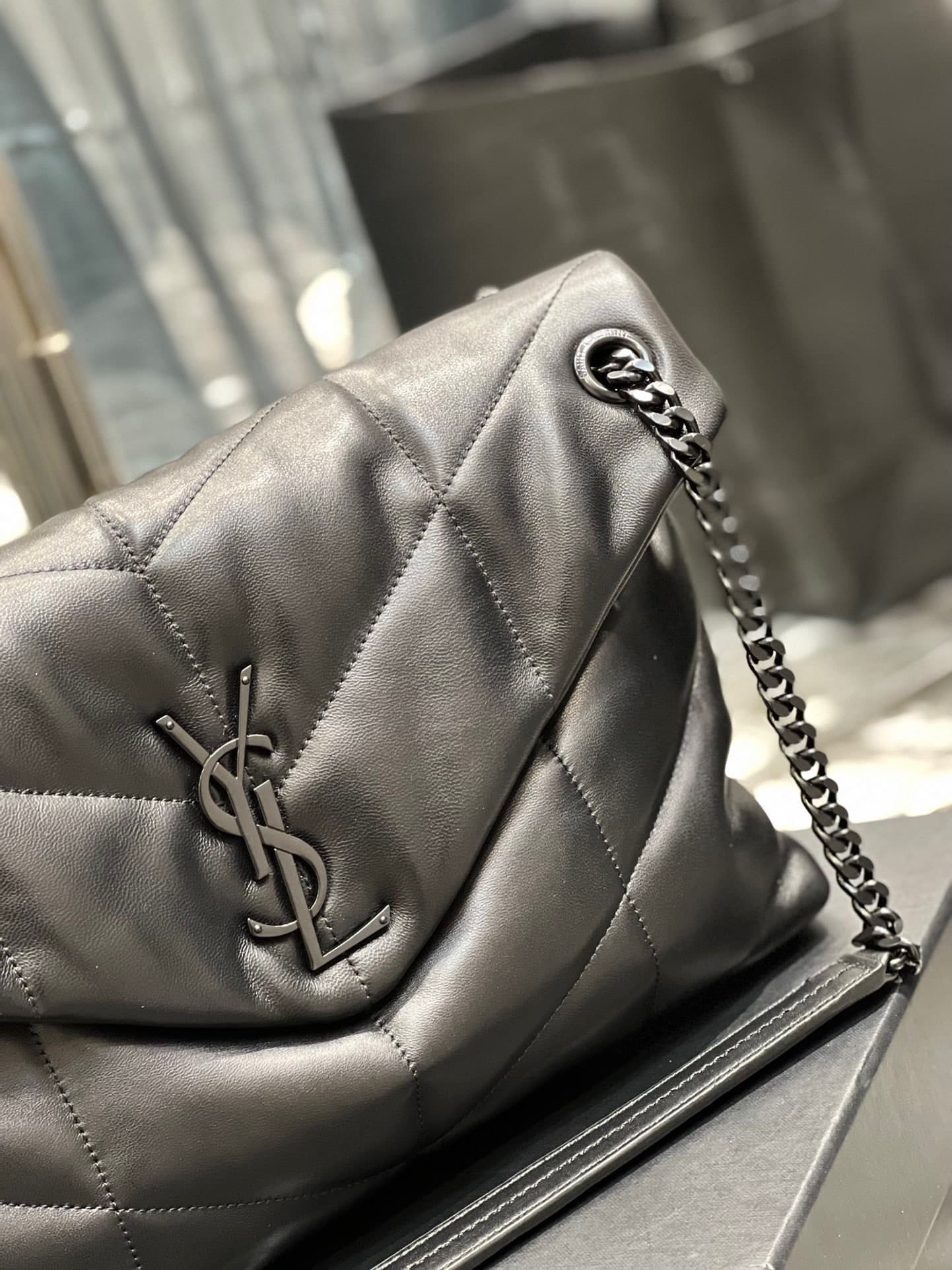 Saint Laurent Puffer Medium Chain Bag In Quilted
