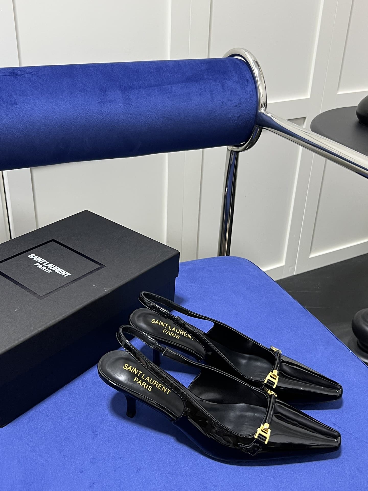 Saint Laurent Blade Patent Leather Pumps