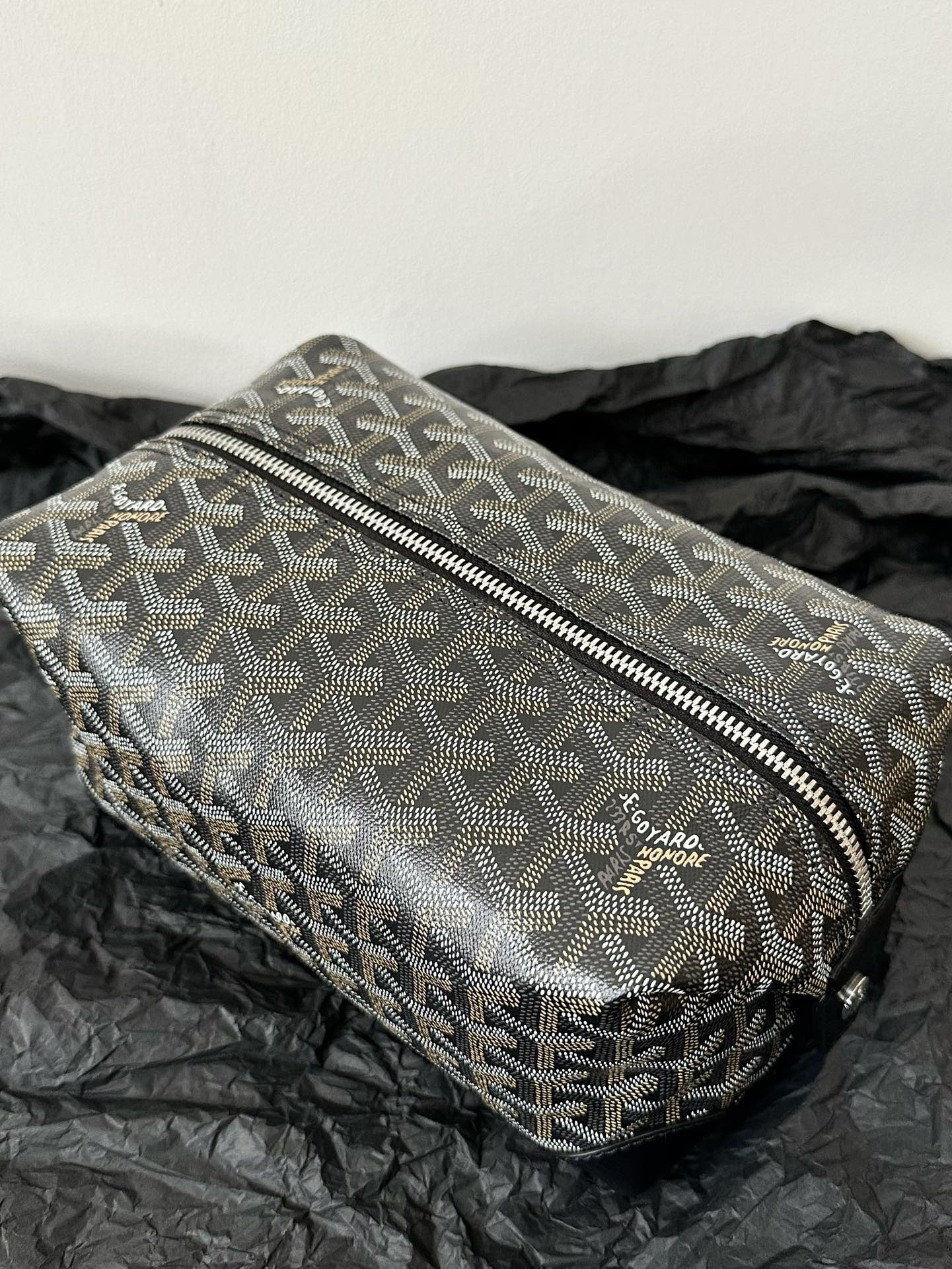 Goyard Goya Cosmetic Bag 24Cm Black Canvas