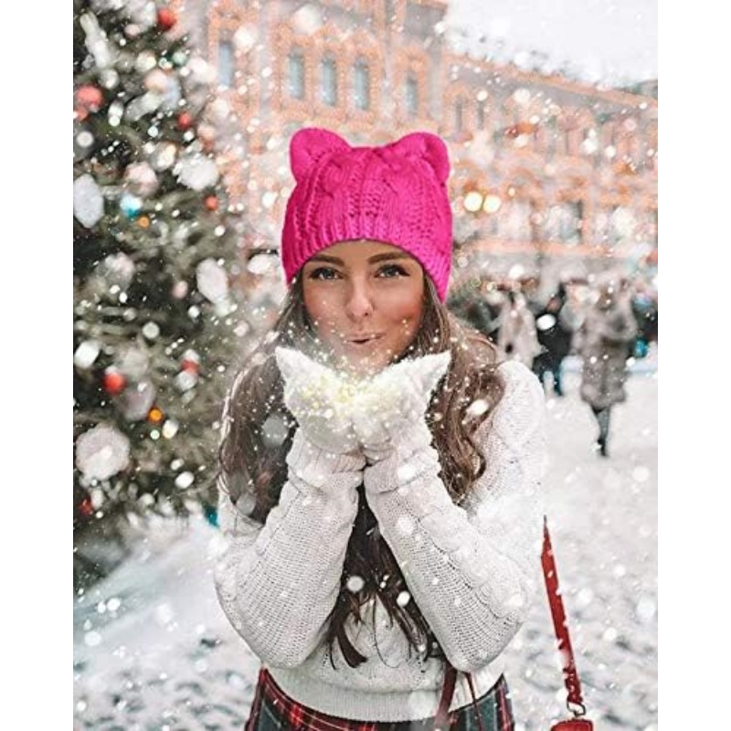 Cute Cat Ear Knit Beanie Hat
