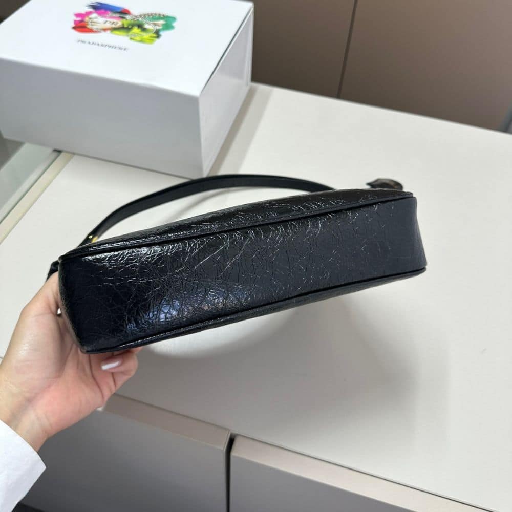 Prada Re Edition Mini Bag In Naplak Patent Leather Black 28Cm