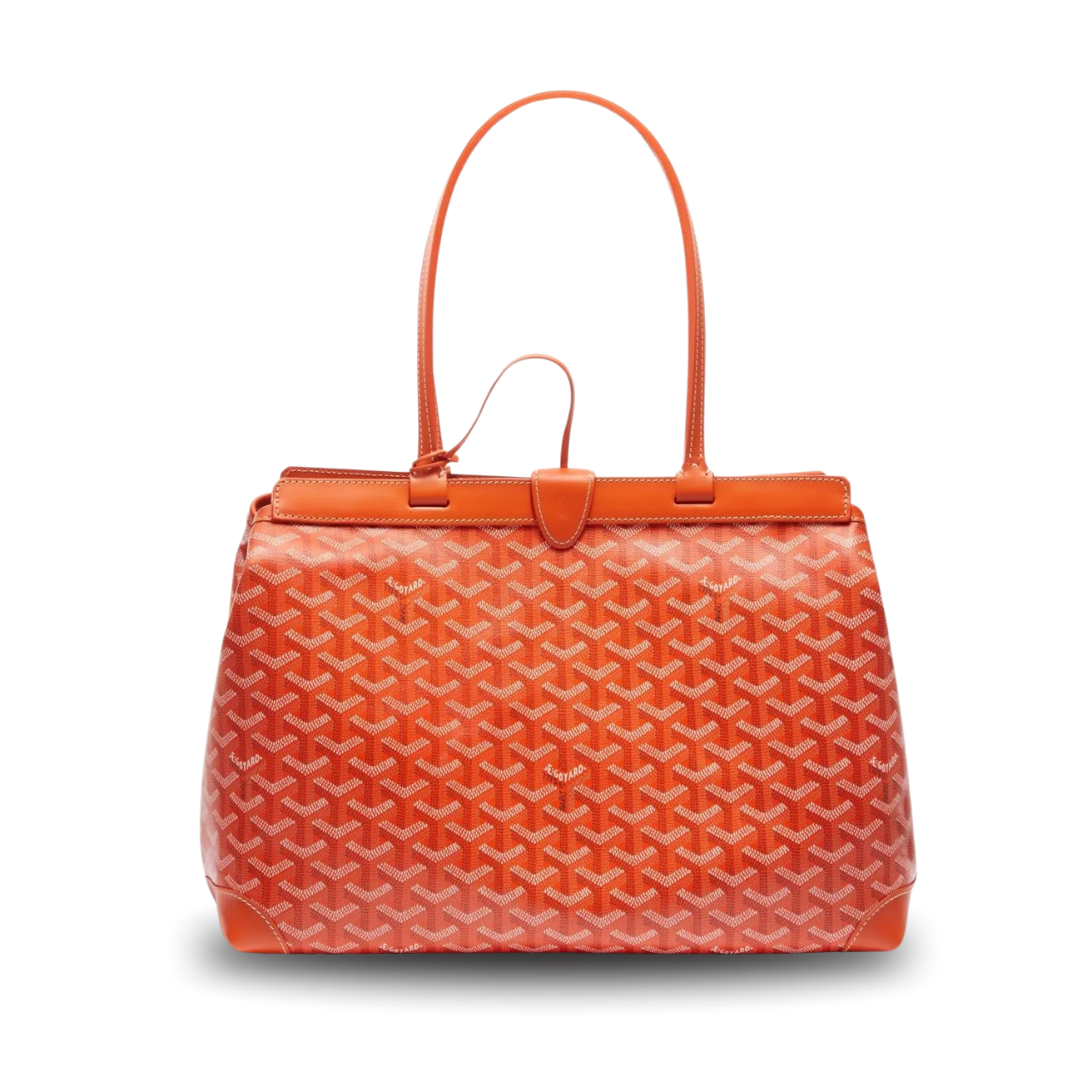 Goyard Bellechasse Biaude Pm Bag 36 Cm Orange Goyardine Canvas And Calfskin Trim