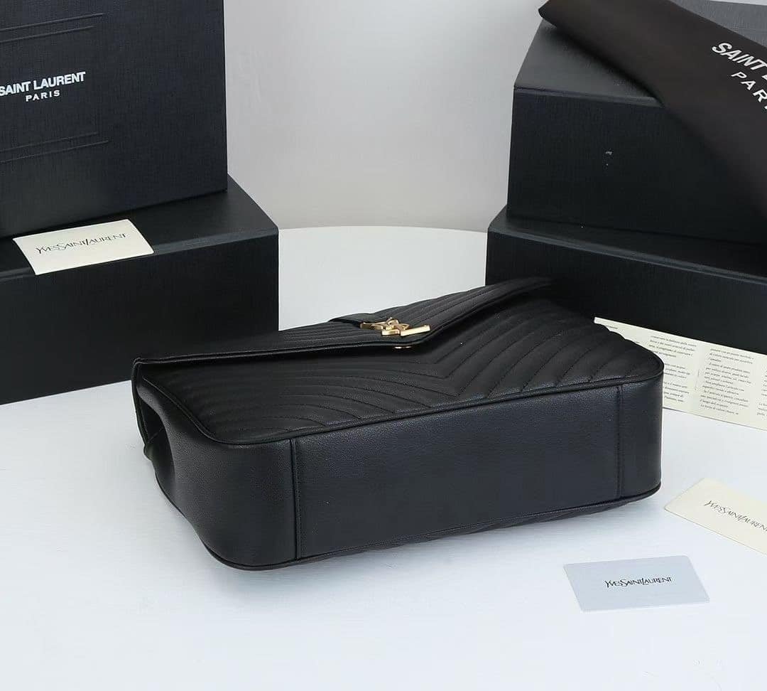 Saint Laurent College Large Chain Bag Black 25Cm